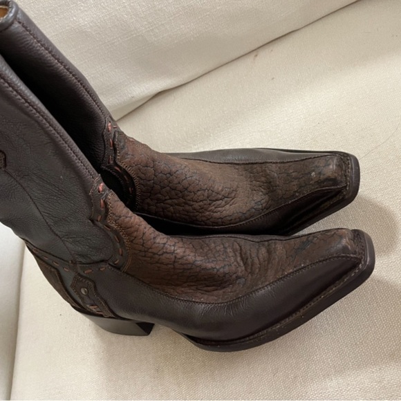 Forastero Men’s Vintage Cowboy Western Grunge Sniptoe Leather Embossed Boots 6.5 main image 2